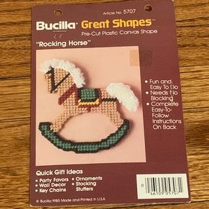 Vintage Rocking Horse Pre-Cut Plastic Canvas Shape